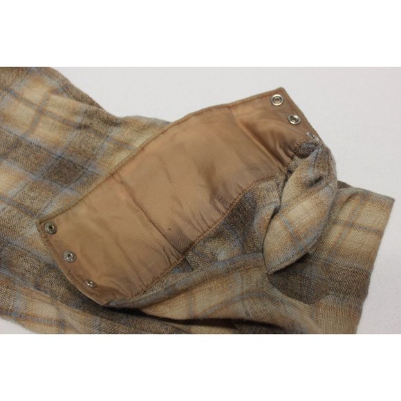 Vintage men's long sleeve button front curved yoke wool shirt XL - Picture 10 of 10